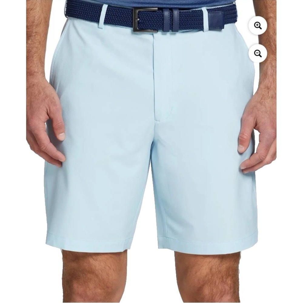 Walter Hagen P11 Mens Shorts Texture Soft Blue/Darker Blue Sz 42 9" Ins UPF 50+